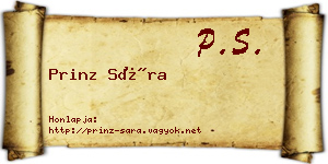Prinz Sára névjegykártya