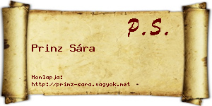 Prinz Sára névjegykártya